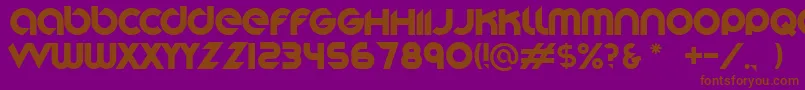 Stereofunk-Schriftart – Braune Schriften auf violettem Hintergrund
