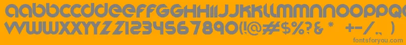 Stereofunk-Schriftart – Graue Schriften auf orangefarbenem Hintergrund