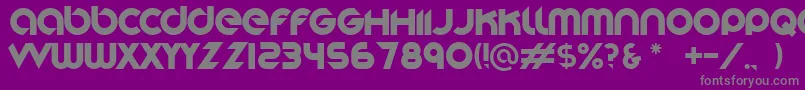フォントStereofunk – 紫の背景に灰色の文字