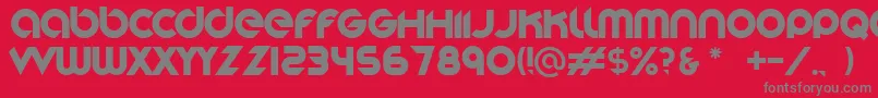 Stereofunk-fontti – harmaat kirjasimet punaisella taustalla