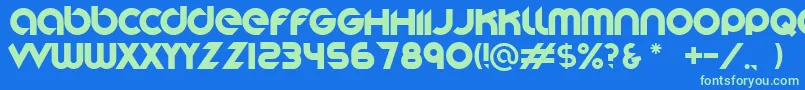 Stereofunk-fontti – vihreät fontit sinisellä taustalla