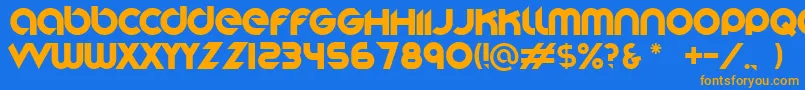 Stereofunk Font – Orange Fonts on Blue Background