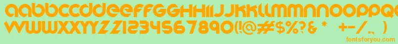 Шрифт Stereofunk – оранжевые шрифты на зелёном фоне