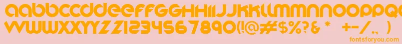 Stereofunk-fontti – oranssit fontit vaaleanpunaisella taustalla