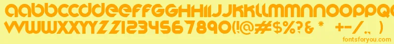 Stereofunk-fontti – oranssit fontit keltaisella taustalla