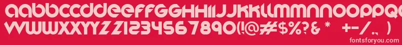 Stereofunk-fontti – vaaleanpunaiset fontit punaisella taustalla