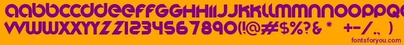 Stereofunk-Schriftart – Violette Schriften auf orangefarbenem Hintergrund