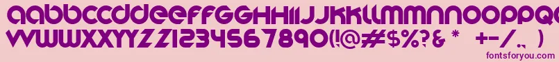 フォントStereofunk – ピンクの背景に紫のフォント