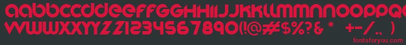 Stereofunk-fontti – punaiset fontit mustalla taustalla