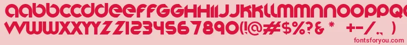 Stereofunk-fontti – punaiset fontit vaaleanpunaisella taustalla