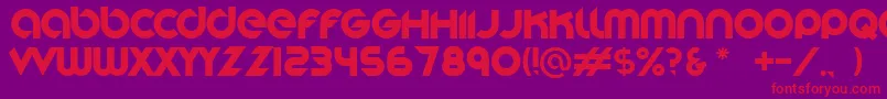 フォントStereofunk – 紫の背景に赤い文字
