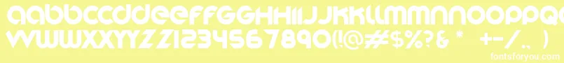 Шрифт Stereofunk – белые шрифты на жёлтом фоне