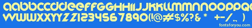 Stereofunk-fontti – keltaiset fontit sinisellä taustalla