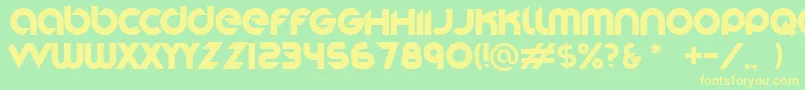 Stereofunk-fontti – keltaiset fontit vihreällä taustalla