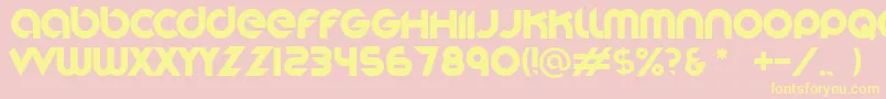 Шрифт Stereofunk – жёлтые шрифты на розовом фоне