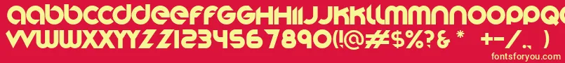 Stereofunk-fontti – keltaiset fontit punaisella taustalla