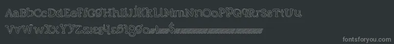 Funmeatsdt-Schriftart – Graue Schriften auf schwarzem Hintergrund