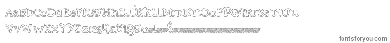 フォントFunmeatsdt – 白い背景に灰色の文字