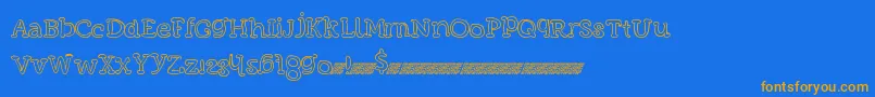 Police Funmeatsdt – polices orange sur fond bleu