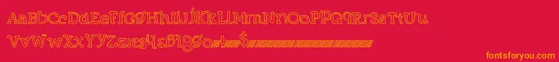 Funmeatsdt Font – Orange Fonts on Red Background