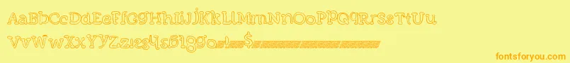 Funmeatsdt Font – Orange Fonts on Yellow Background