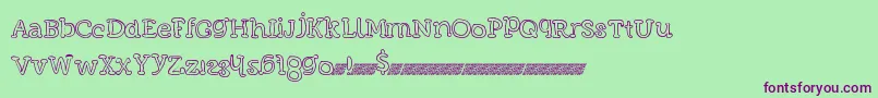 Funmeatsdt Font – Purple Fonts on Green Background