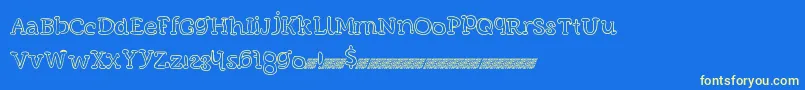 Funmeatsdt Font – Yellow Fonts on Blue Background