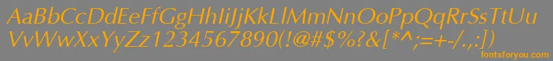 Agopuso-Schriftart – Orangefarbene Schriften auf grauem Hintergrund