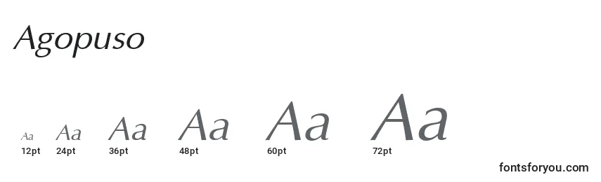 Размеры шрифта Agopuso