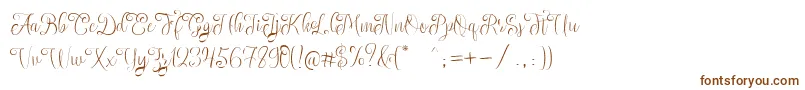 SettaScript-Schriftart – Braune Schriften auf weißem Hintergrund