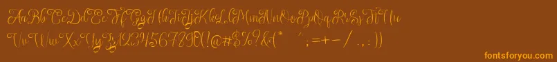 SettaScript Font – Orange Fonts on Brown Background