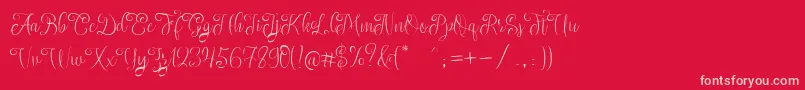 SettaScript-Schriftart – Rosa Schriften auf rotem Hintergrund