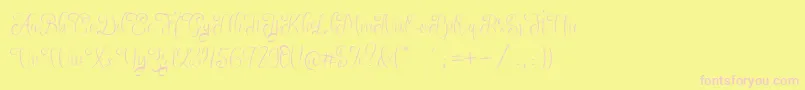 SettaScript-Schriftart – Rosa Schriften auf gelbem Hintergrund