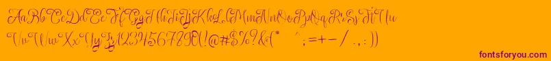 SettaScript-Schriftart – Violette Schriften auf orangefarbenem Hintergrund