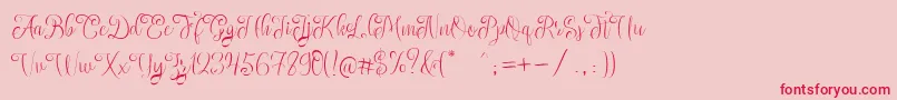 SettaScript-Schriftart – Rote Schriften auf rosa Hintergrund