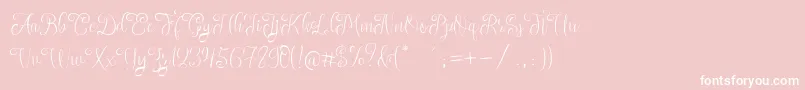 SettaScript-Schriftart – Weiße Schriften auf rosa Hintergrund