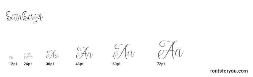SettaScript Font Sizes