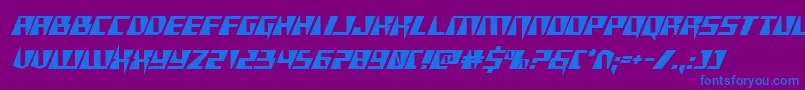 Xracer Font – Blue Fonts on Purple Background