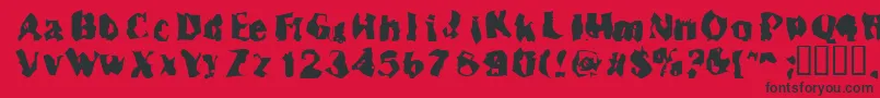 Inspecto-Schriftart – Schwarze Schriften auf rotem Hintergrund