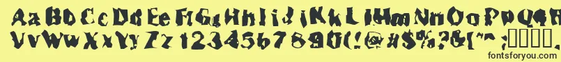 Inspecto-Schriftart – Schwarze Schriften auf gelbem Hintergrund