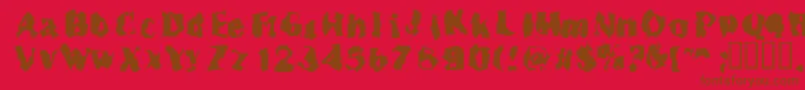 Inspecto Font – Brown Fonts on Red Background