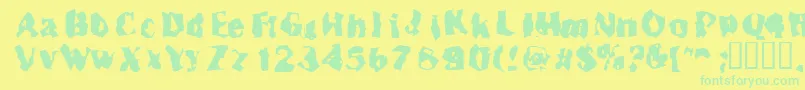 Inspecto Font – Green Fonts on Yellow Background
