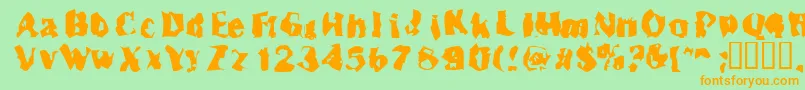 Inspecto Font – Orange Fonts on Green Background