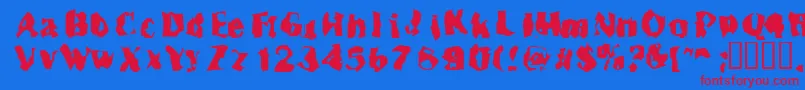 Inspecto Font – Red Fonts on Blue Background