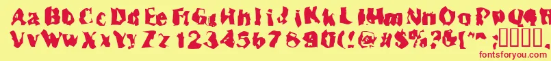 Fonte Inspecto – fontes vermelhas em um fundo amarelo