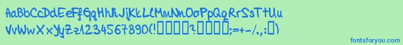 Tamai Font – Blue Fonts on Green Background