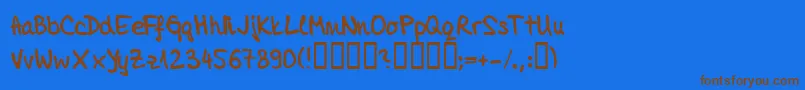 Tamai Font – Brown Fonts on Blue Background