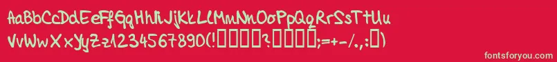 Tamai Font – Green Fonts on Red Background