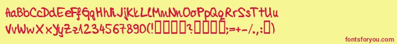 Tamai Font – Red Fonts on Yellow Background