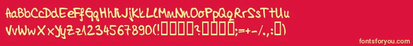 Tamai Font – Yellow Fonts on Red Background